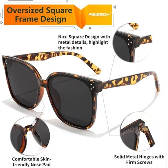 Retro Square Polarized Sunglasses Women Men Vintage Minimalist Shades B2600 main image 7
